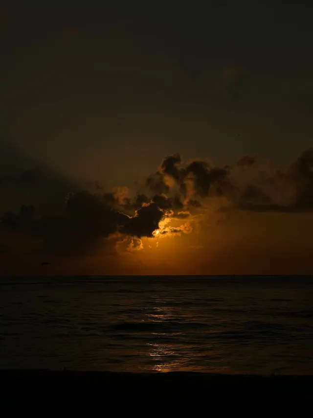 Sunset over the sea in the Riviera Maya