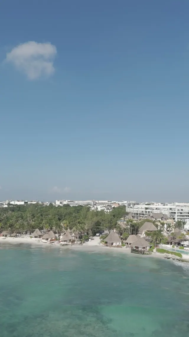 Aerial view of the Riviera Maya coastline